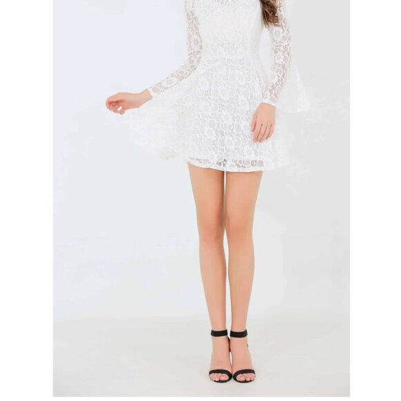 Ultrapink Black Lace Midi Dress With Sheer Floral Pattern & Lining - Picture 13 of 13